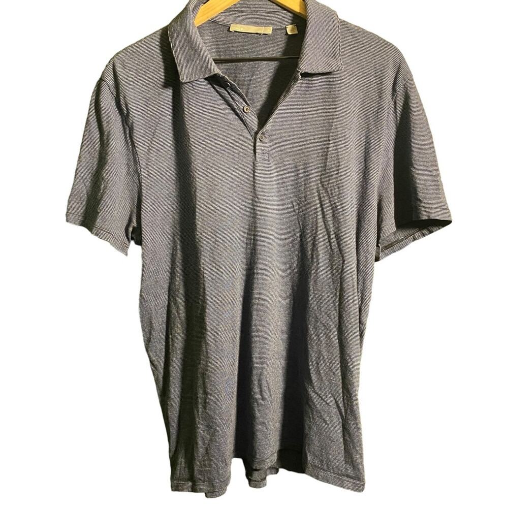 Vince Polo Shirt Men's Large L Blue Striped